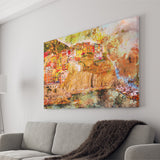 Abstract Cinque Terre Painting Canvas Prints Wall Art Decor - Painting Canvas, Art Print, Home Decor, Ready to Hang