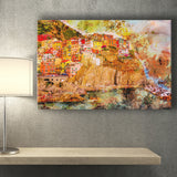 Abstract Cinque Terre Painting Canvas Prints Wall Art Decor - Painting Canvas, Art Print, Home Decor, Ready to Hang
