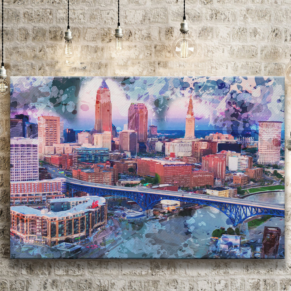 Abstract Cleveland Canvas Prints Wall Art Decor - Painting Canvas, Art Print, Home Decor, Ready to Hang