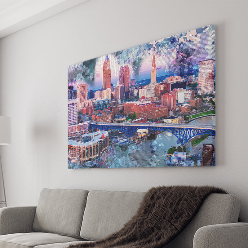 Abstract Cleveland Canvas Prints Wall Art Decor - Painting Canvas, Art Print, Home Decor, Ready to Hang
