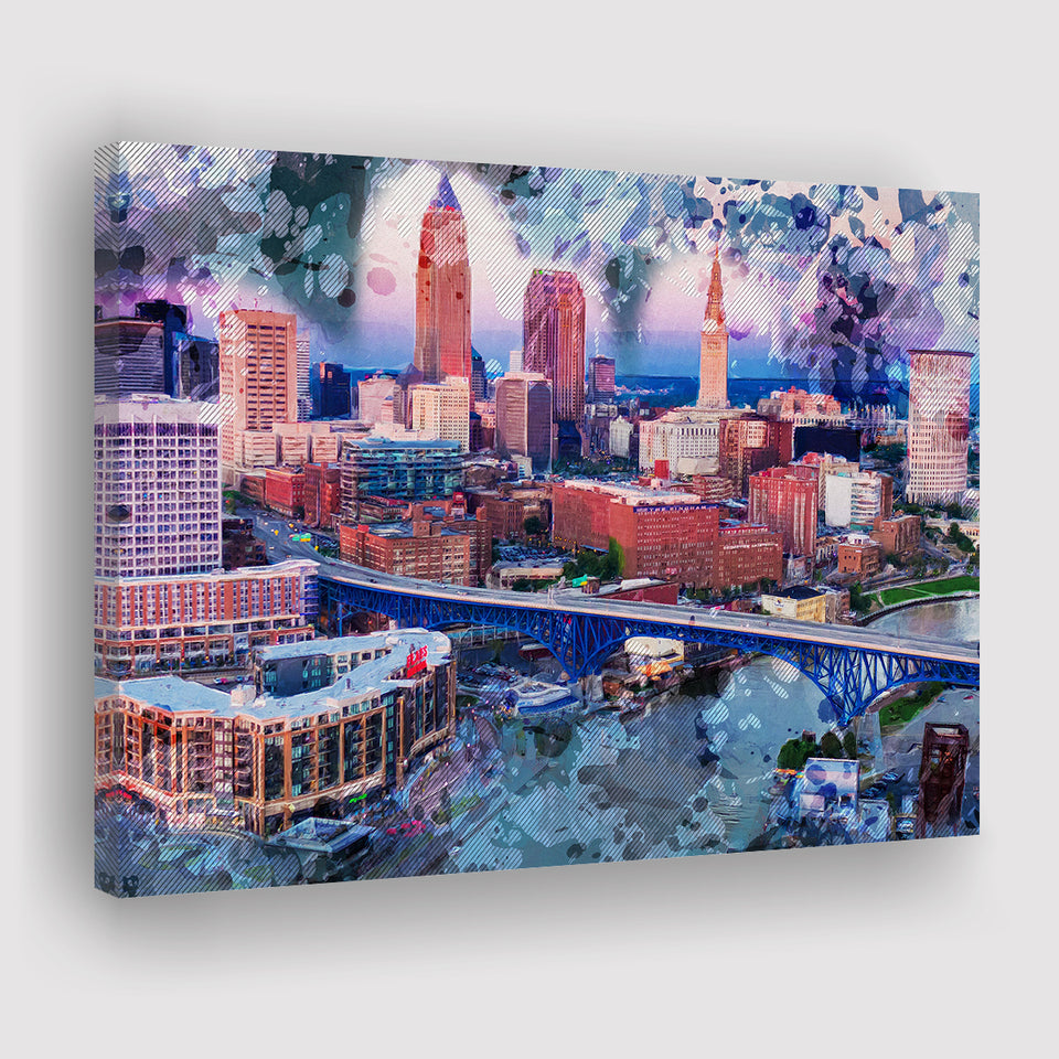 Abstract Cleveland Canvas Prints Wall Art Decor - Painting Canvas, Art Print, Home Decor, Ready to Hang