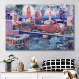 Abstract Cleveland Canvas Prints Wall Art Decor - Painting Canvas, Art Print, Home Decor, Ready to Hang