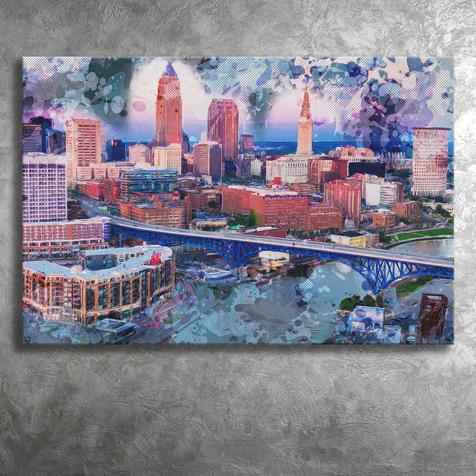 Abstract Cleveland Canvas Prints Wall Art Decor - Painting Canvas, Art Print, Home Decor, Ready to Hang