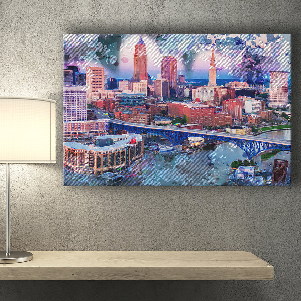 Abstract Cleveland Canvas Prints Wall Art Decor - Painting Canvas, Art Print, Home Decor, Ready to Hang