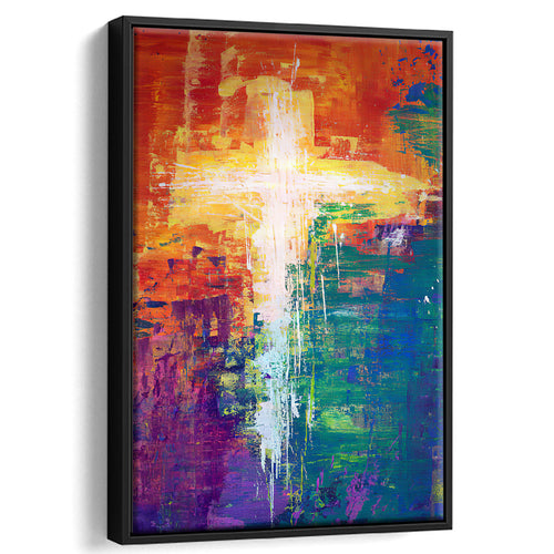 Abstract Cross Framed Canvas Prints - Painting Canvas, Framed Art, Prints for Sale, Wall Art, Wall Decor