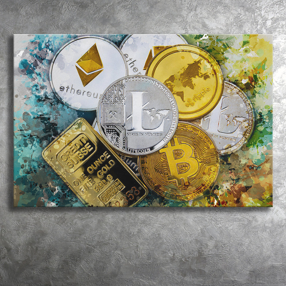 Abstract Cryptocurrency Painting Canvas Prints Wall Art Decor - Painti –  UnixCanvas