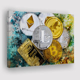 Abstract Cryptocurrency Painting Canvas Prints Wall Art Decor - Painting Canvas, Art Print, Home Decor, Ready to Hang