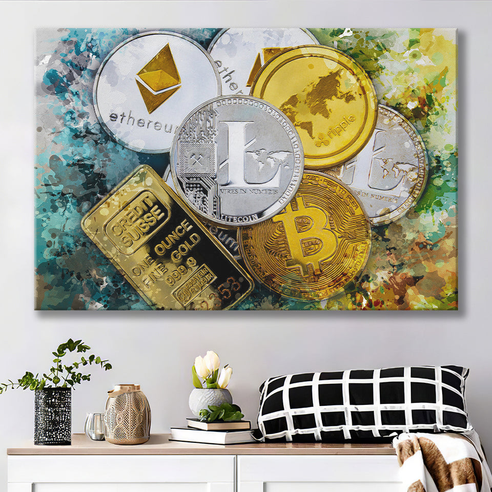 Abstract Cryptocurrency Painting Canvas Prints Wall Art Decor - Painti –  UnixCanvas