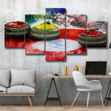Abstract Curling 5 Pieces Canvas Prints Wall Art Decor - Painting Canvas, Mixed Canvas, Multi Panels