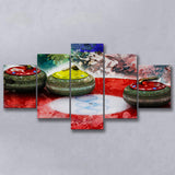 Abstract Curling 5 Pieces Canvas Prints Wall Art Decor - Painting Canvas, Mixed Canvas, Multi Panels
