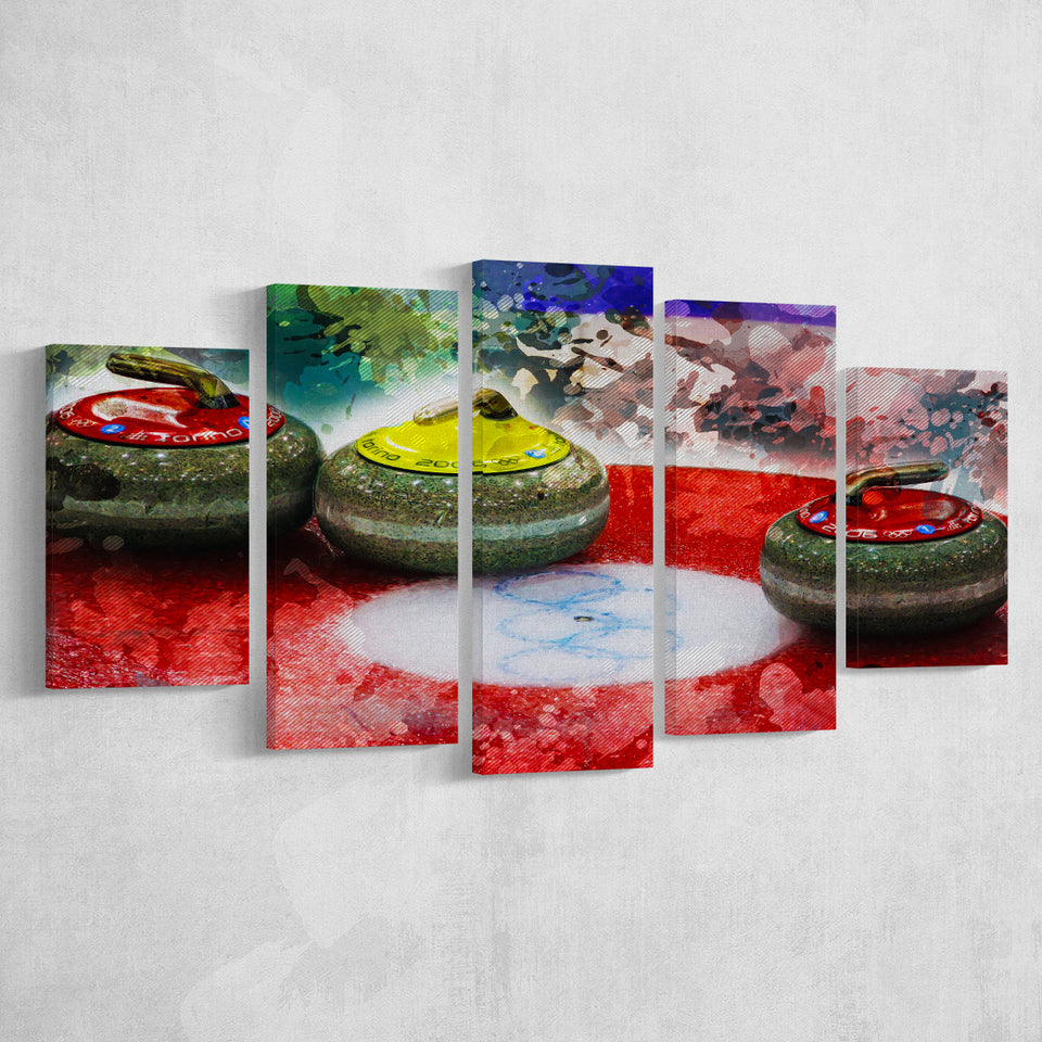 Abstract Curling 5 Pieces Canvas Prints Wall Art Decor - Painting Canvas, Mixed Canvas, Multi Panels