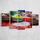 Abstract Curling 5 Pieces Canvas Prints Wall Art Decor - Painting Canvas, Mixed Canvas, Multi Panels