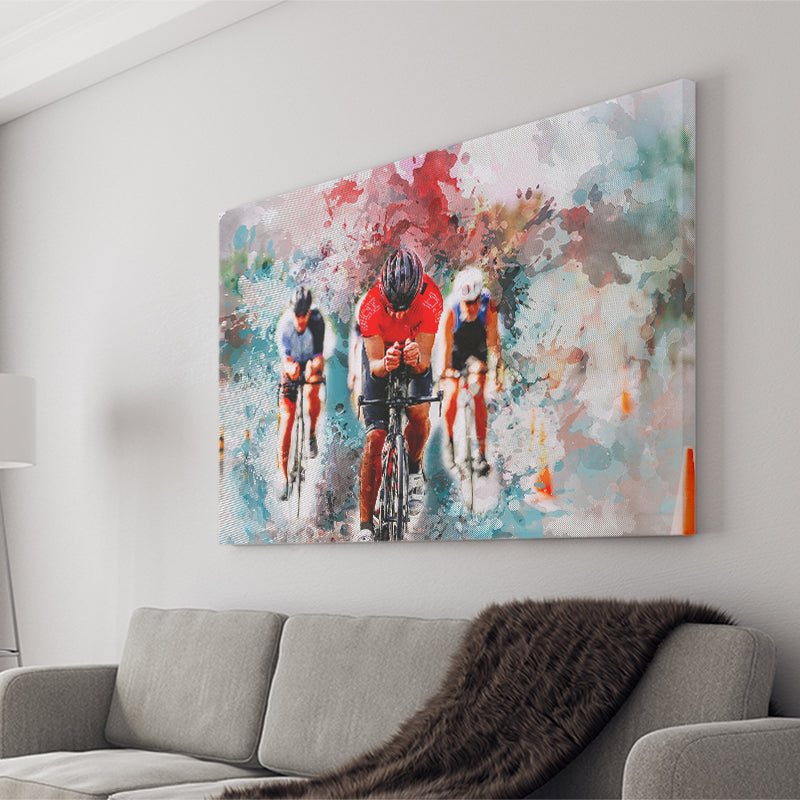 Abstract Cycling Painting Canvas Prints Wall Art Decor - Painting Canvas, Art Print, Home Decor, Ready to Hang