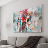 Abstract Cycling Painting Canvas Prints Wall Art Decor - Painting Canvas, Art Print, Home Decor, Ready to Hang