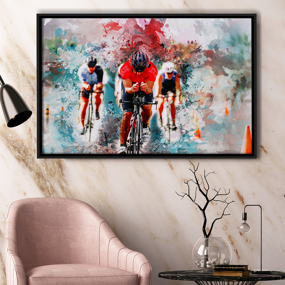 Abstract Cycling Painting Framed Canvas Prints Wall Art Decor - Painting Canvas, Framed Picture, Home Decor