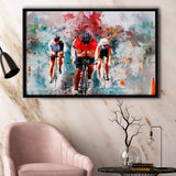 Abstract Cycling Painting Framed Canvas Prints Wall Art Decor - Painting Canvas, Framed Picture, Home Decor