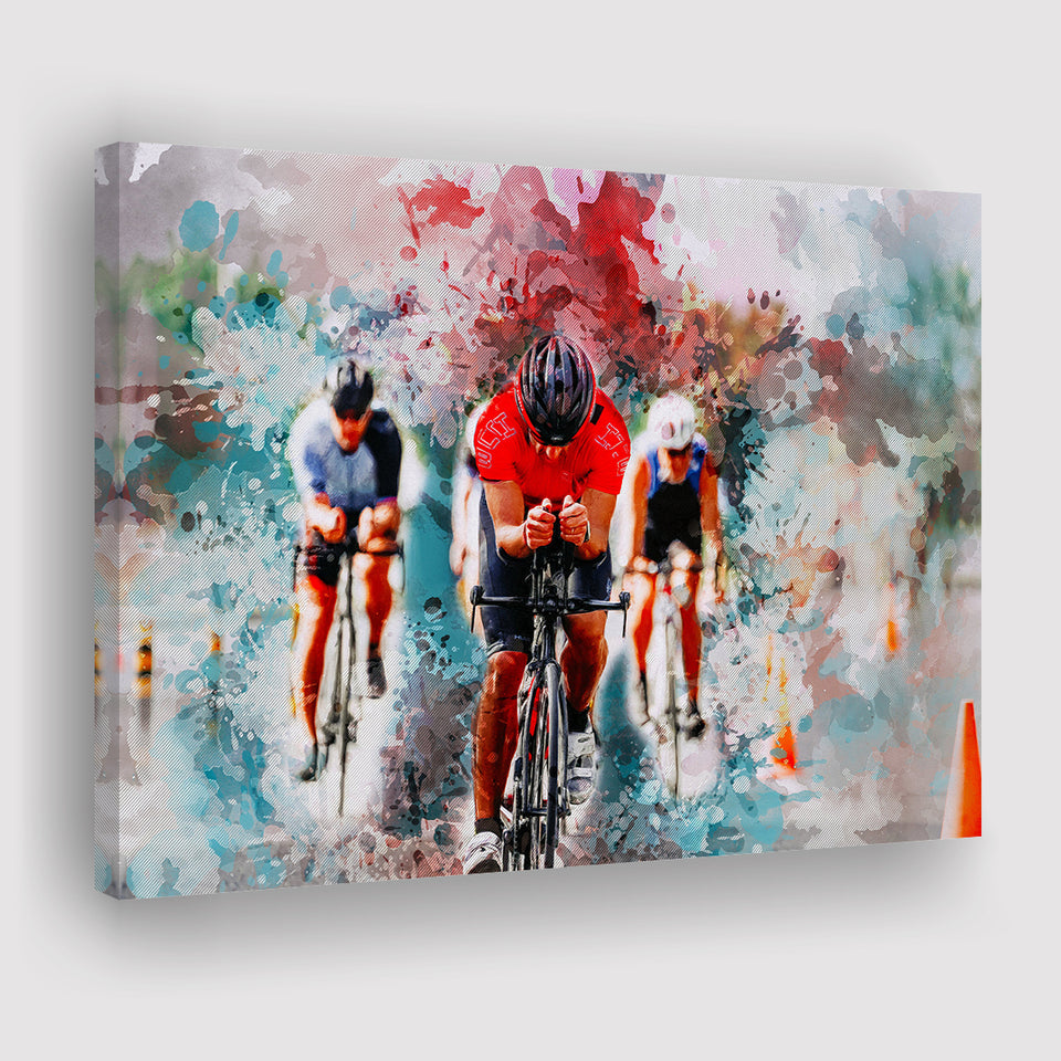 Abstract Cycling Painting Canvas Prints Wall Art Decor - Painting Canvas, Art Print, Home Decor, Ready to Hang