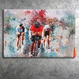 Abstract Cycling Painting Canvas Prints Wall Art Decor - Painting Canvas, Art Print, Home Decor, Ready to Hang