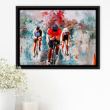 Abstract Cycling Painting Framed Canvas Prints Wall Art Decor - Painting Canvas, Framed Picture, Home Decor