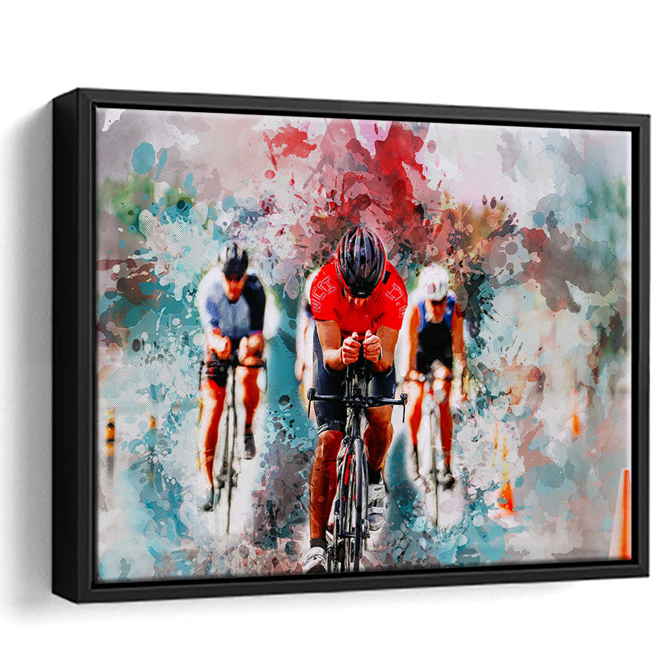Abstract Cycling Painting Framed Canvas Prints Wall Art Decor - Painting Canvas, Framed Picture, Home Decor