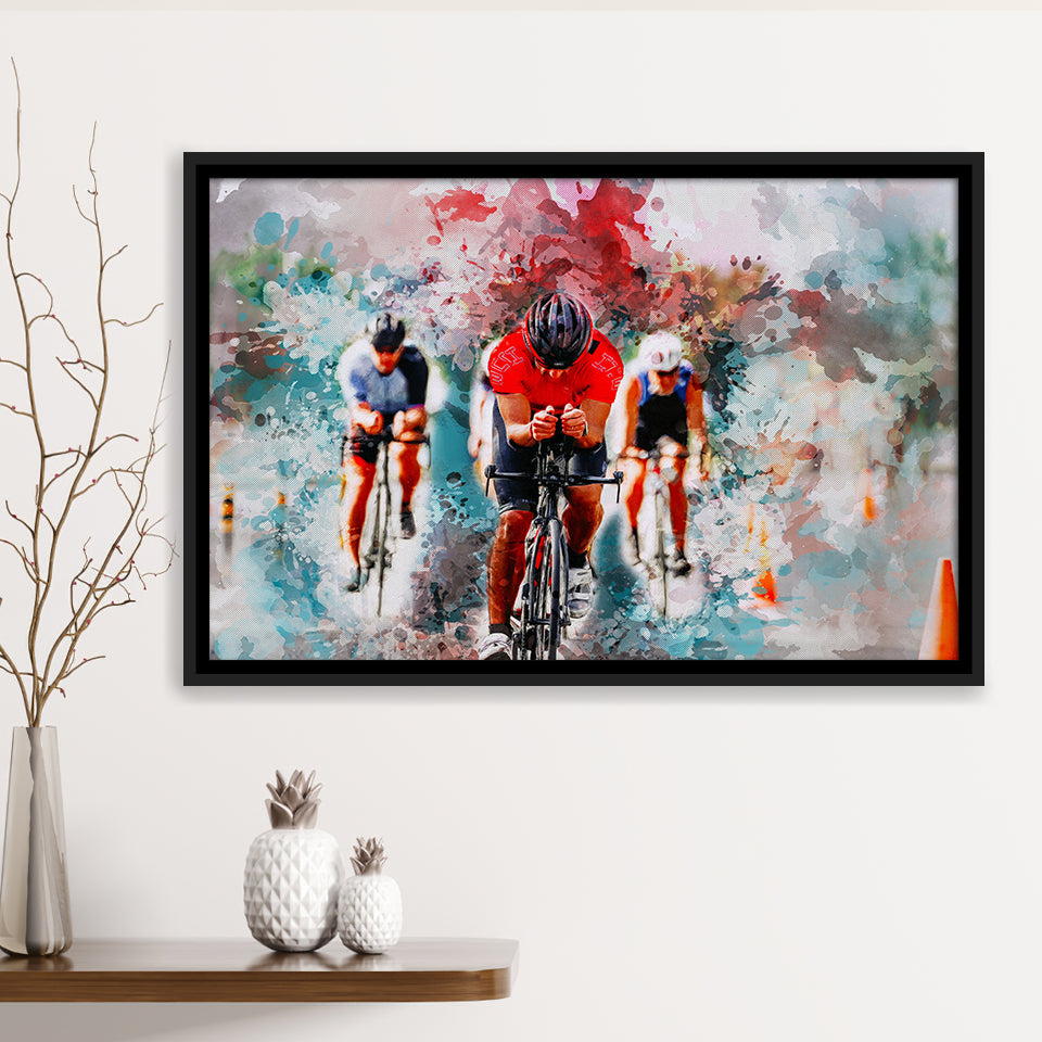 Abstract Cycling Painting Framed Canvas Prints Wall Art Decor - Painting Canvas, Framed Picture, Home Decor