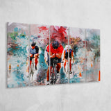 Abstract Cycling Painting 5 Piece B Canvas Prints Wall Art Decor, Multi Panels,Large Canvas, Home Decor
