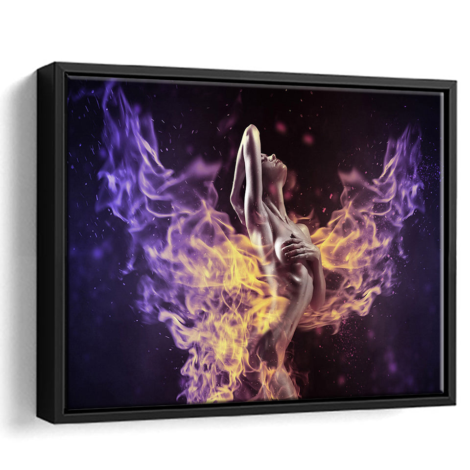 Abstract Erotic, Erotic Wall Decor Framed Canvas Prints Wall Art Decor, Black Floating Frame