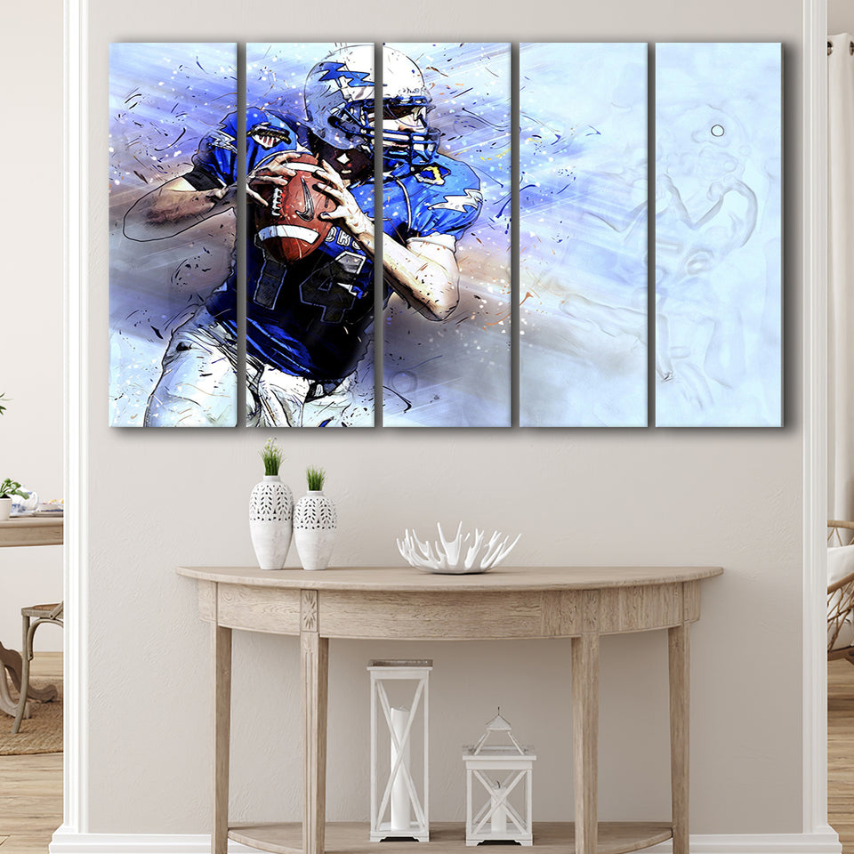 Abstract Football, Football Canvas Art 5 Panels B,Large Canvas,Canvas Prints Wall Art Home Decor