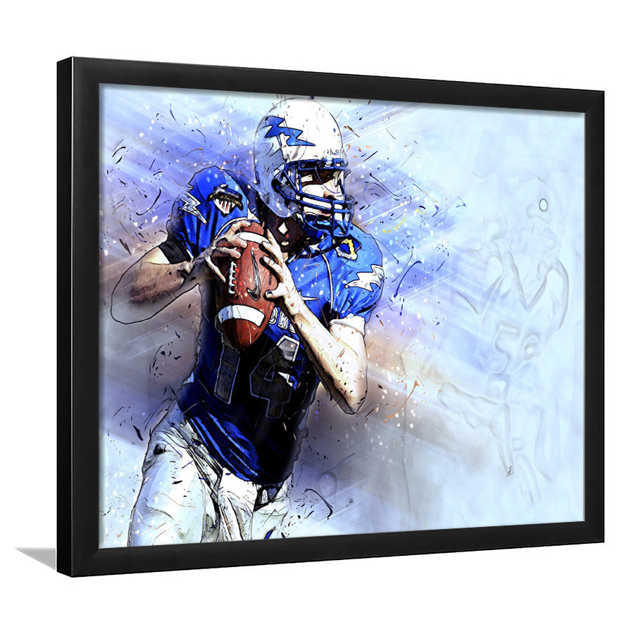 Abstract Football, Football Art Framed Art Prints Wall Art Decor,Black Frame, Ready to hang