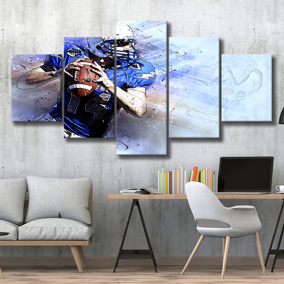 Abstract Football, Football Canvas Art Multi Panels,Canvas Prints Wall Art Home Decor