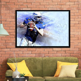 Abstract Football, Football Art Framed Art Prints Wall Art Decor,Black Frame, Ready to hang