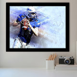 Abstract Football, Football Art Framed Art Prints Wall Art Decor,Black Frame, Ready to hang