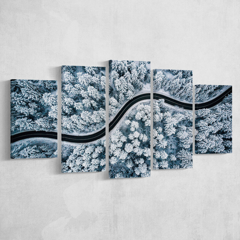Abstract Forest Art 5 Piece Canvas Prints Wall Art Decor, Multi Panels, Mixed Canvas