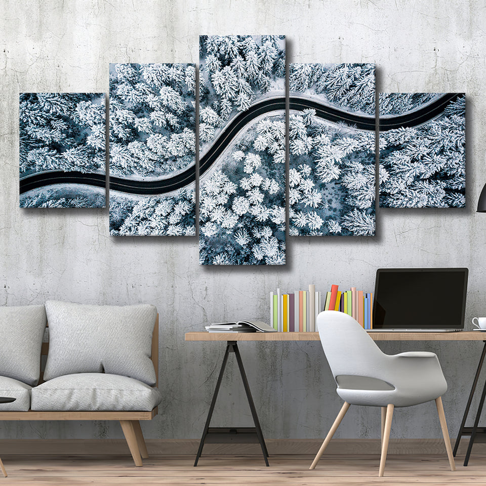 Abstract Forest Art 5 Piece Canvas Prints Wall Art Decor, Multi Panels, Mixed Canvas