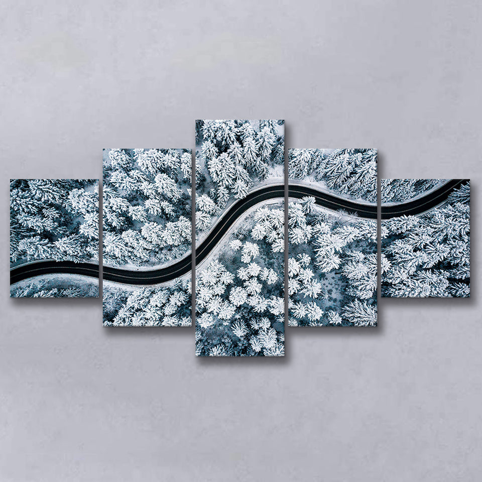 Abstract Forest Art 5 Piece Canvas Prints Wall Art Decor, Multi Panels, Mixed Canvas