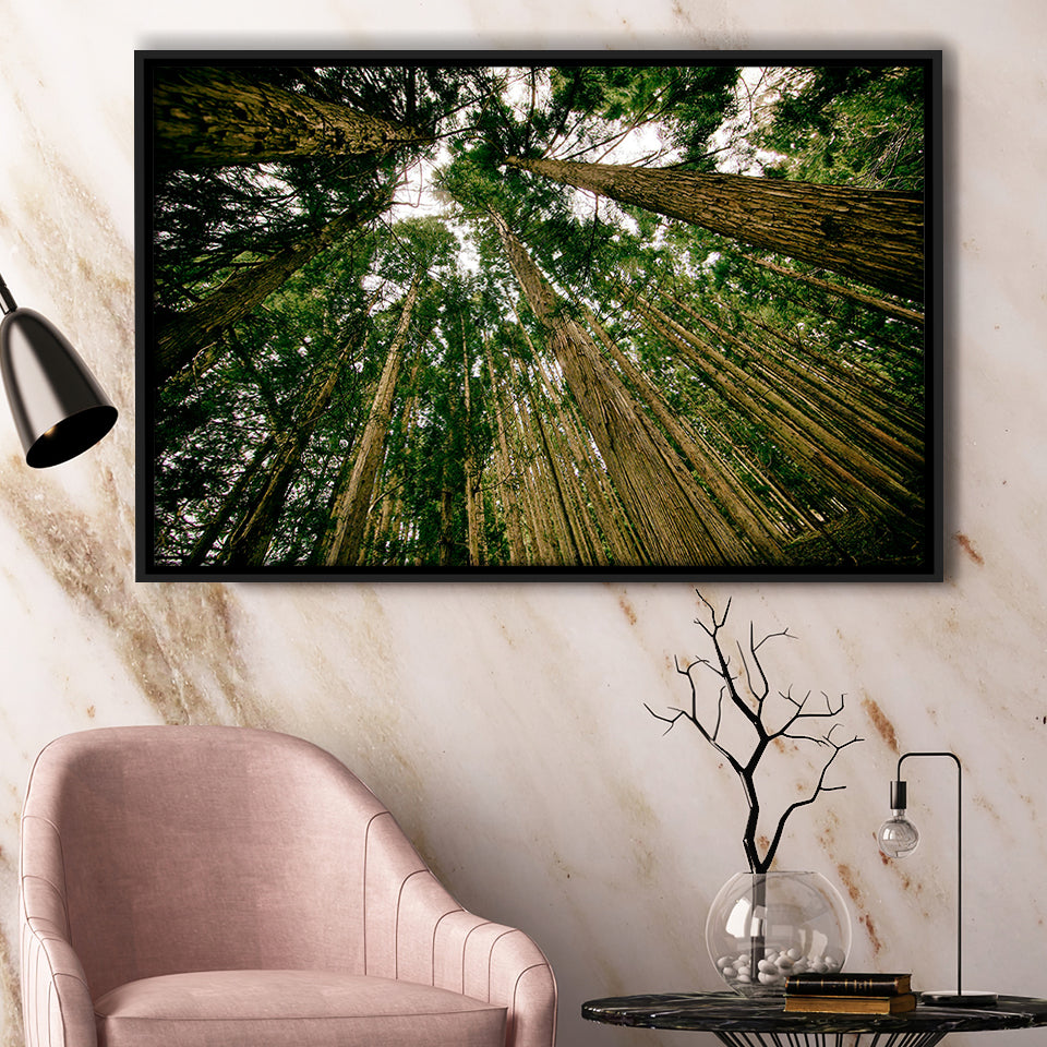 Abstract Forest Print Framed Canvas Prints Wall Art Decor, Framed Picture, Floating Frame