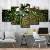 Abstract Forest Print 5 Piece Canvas Prints Wall Art Decor, Multi Panels, Mixed Canvas