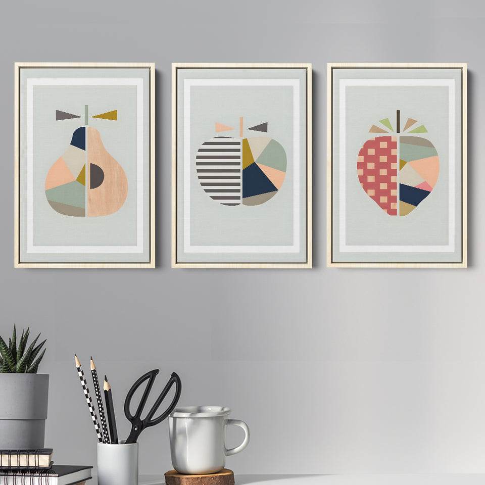 Abstract Fruits Set of 3 Piece Framed Canvas Prints Wall Art Decor