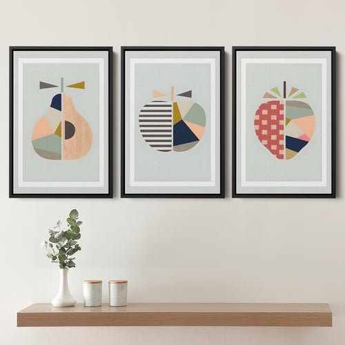 Abstract Fruits Set of 3 Piece Framed Canvas Prints Wall Art Decor