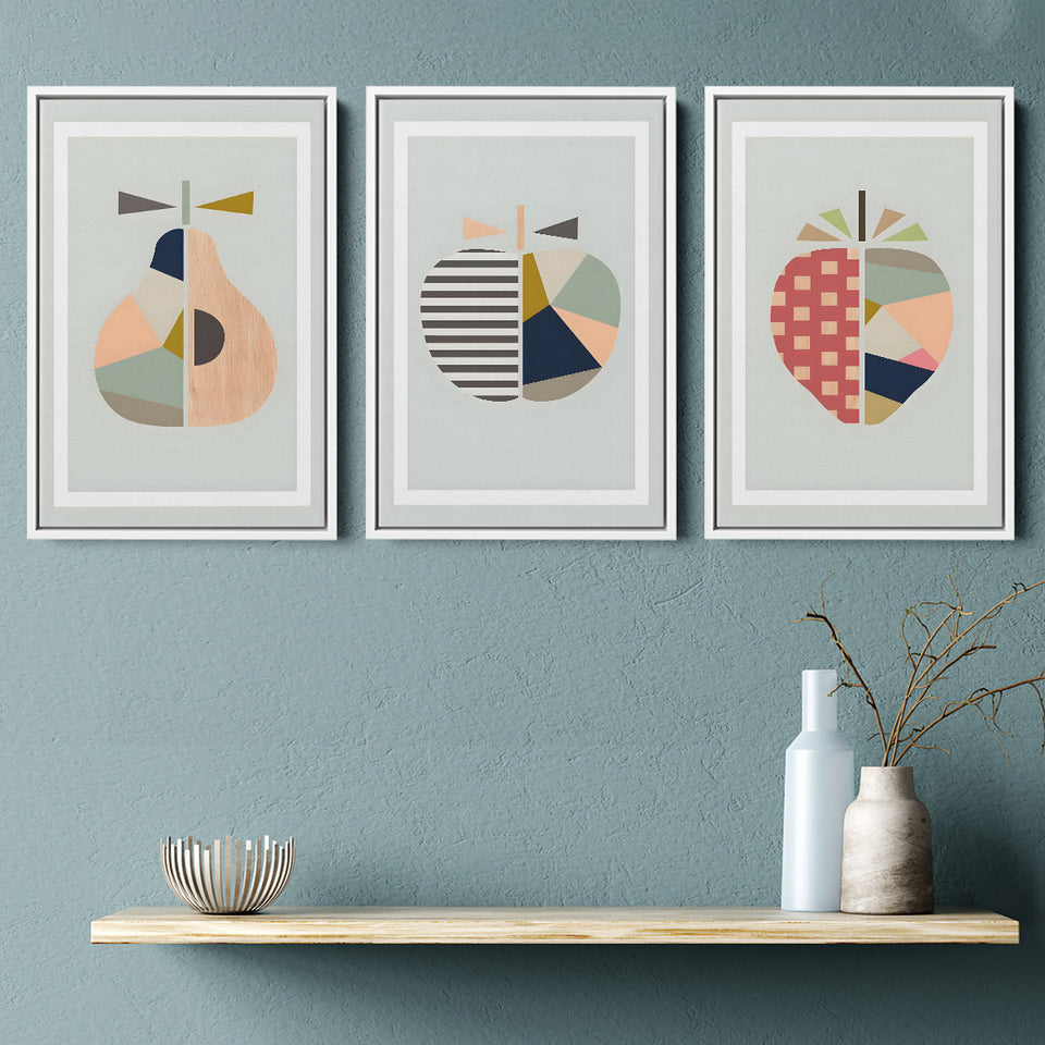 Abstract Fruits Set of 3 Piece Framed Canvas Prints Wall Art Decor