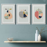 Abstract Fruits Set of 3 Piece Framed Canvas Prints Wall Art Decor
