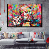 Abstract Godfather Colorful Framed Canvas Prints Wall Art Home Decor - Painting Canvas, Black Frame, Framed Picture