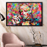 Abstract Godfather Colorful Framed Canvas Prints Wall Art Home Decor - Painting Canvas, Black Frame, Framed Picture