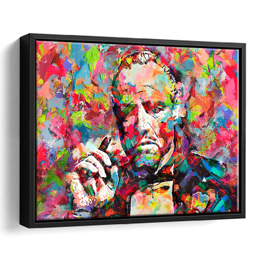 Abstract Godfather Colorful Framed Canvas Prints Wall Art Home Decor - Painting Canvas, Black Frame, Framed Picture