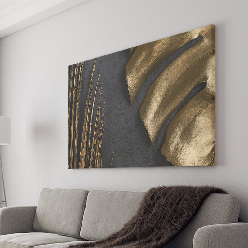 Abstract Golden Leaves Canvas Prints Wall Art - Canvas Painting, Painting Art, Prints for Sale, Wall Decor, Home Decor