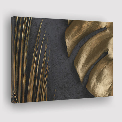 Abstract Golden Leaves Canvas Prints Wall Art - Canvas Painting, Painting Art, Prints for Sale, Wall Decor, Home Decor