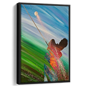 Abstract Golf Painting Canvas Wall Art - Framed Art, Framed Canvas, Painting Canvas