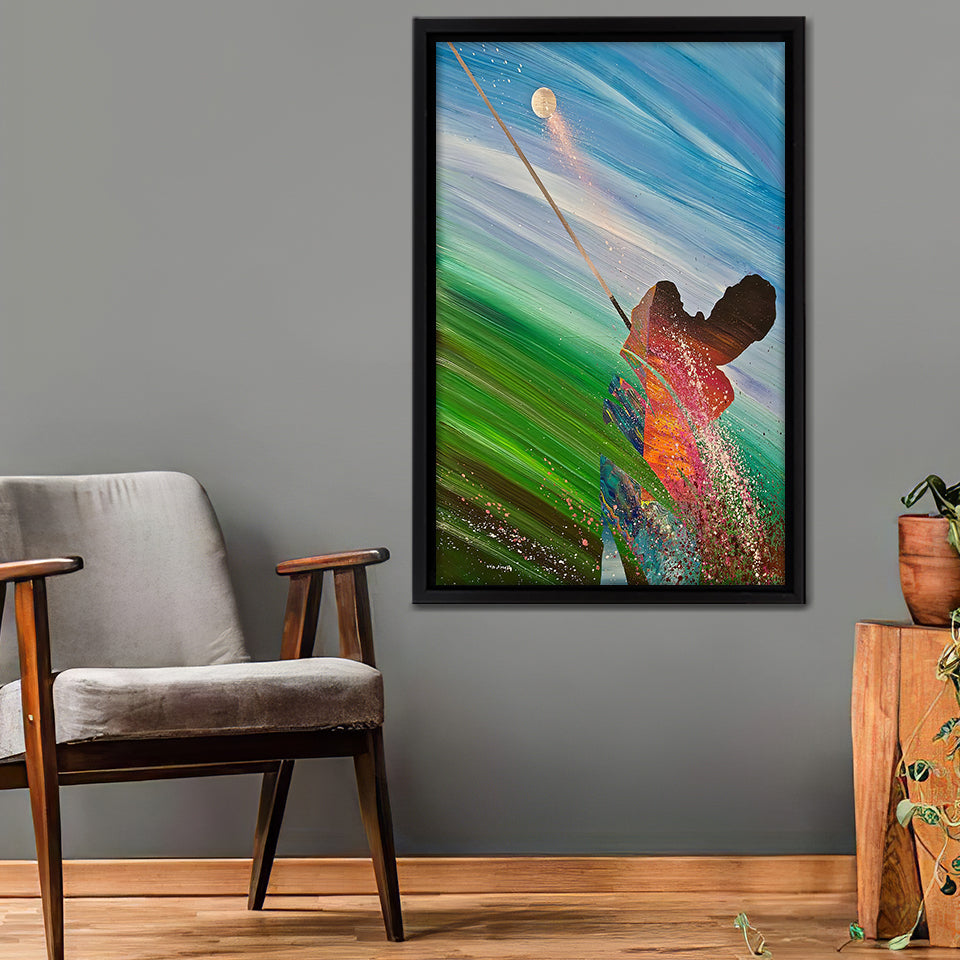 Abstract Golf Painting Canvas Wall Art - Framed Art, Framed Canvas, Painting Canvas