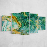Abstract Green Marble Canvas Art, Contemporary Multi Panels,Canvas Prints Wall Art Home Decor