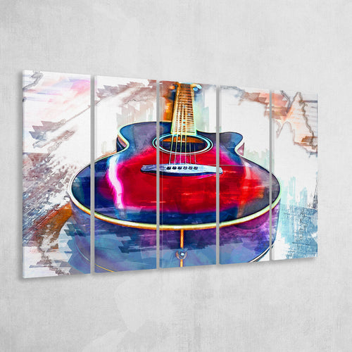 Abstract Guitar 5 Piece B Canvas Prints Wall Art Decor, Multi Panels,Large Canvas, Home Decor